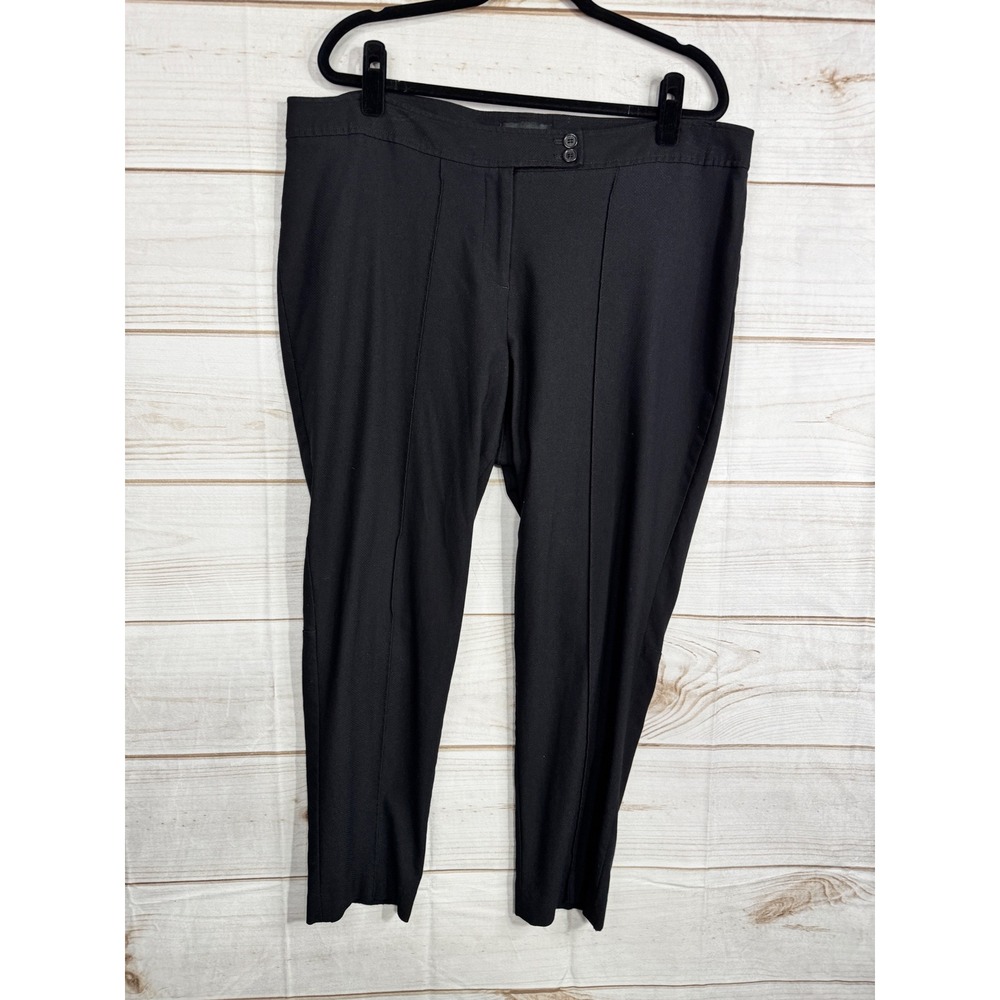 Lane Bryant Black Ponte Knit Trousers Seamed Front Ankle Dress Pants Womens 20